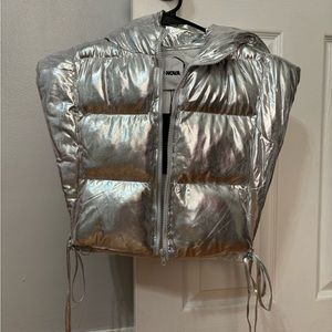 Silver Fashion Nova Puffer Vest
